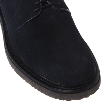 Blue suede lace-up shoes