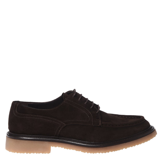 Dark brown suede lace-up shoes