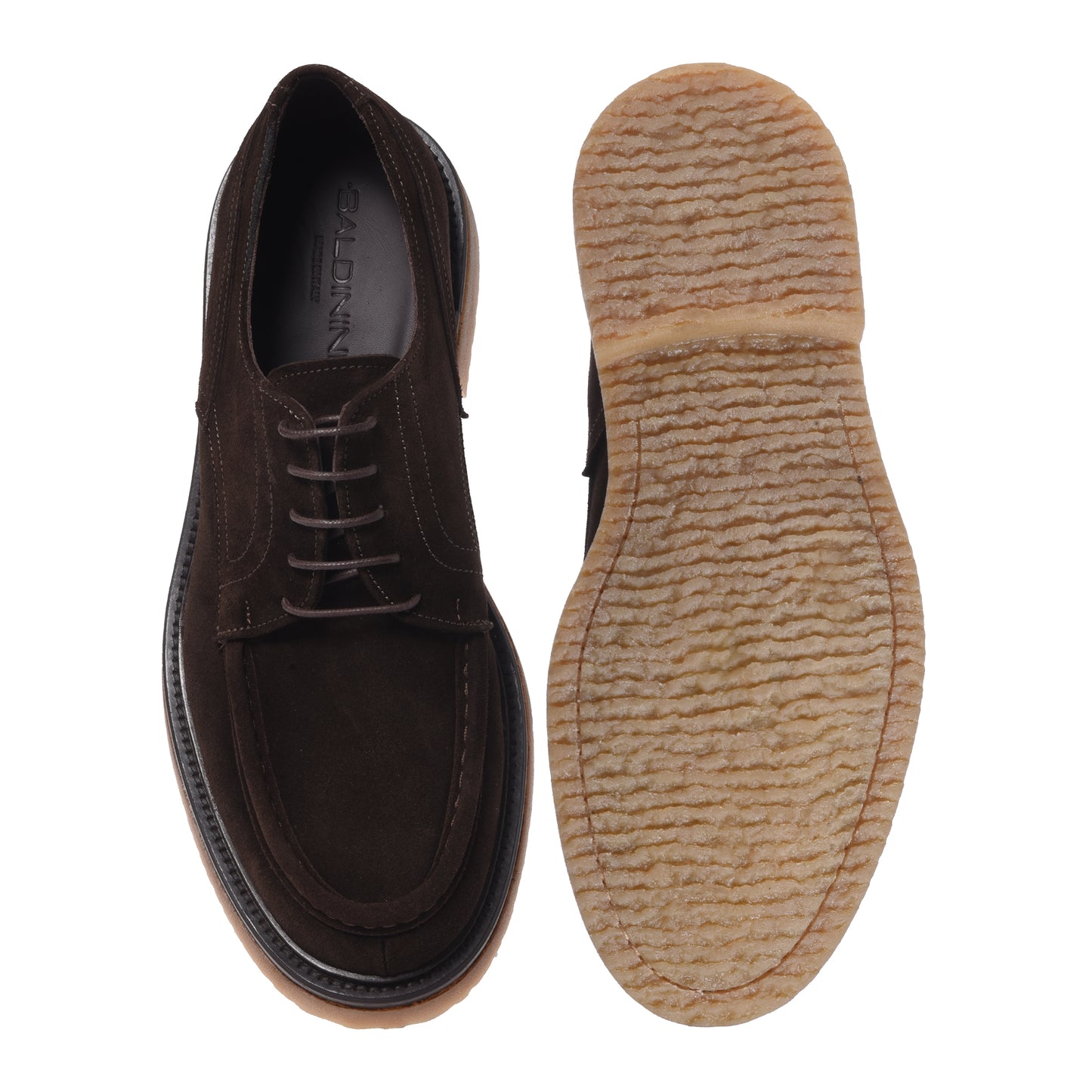 Dark brown suede lace-up shoes