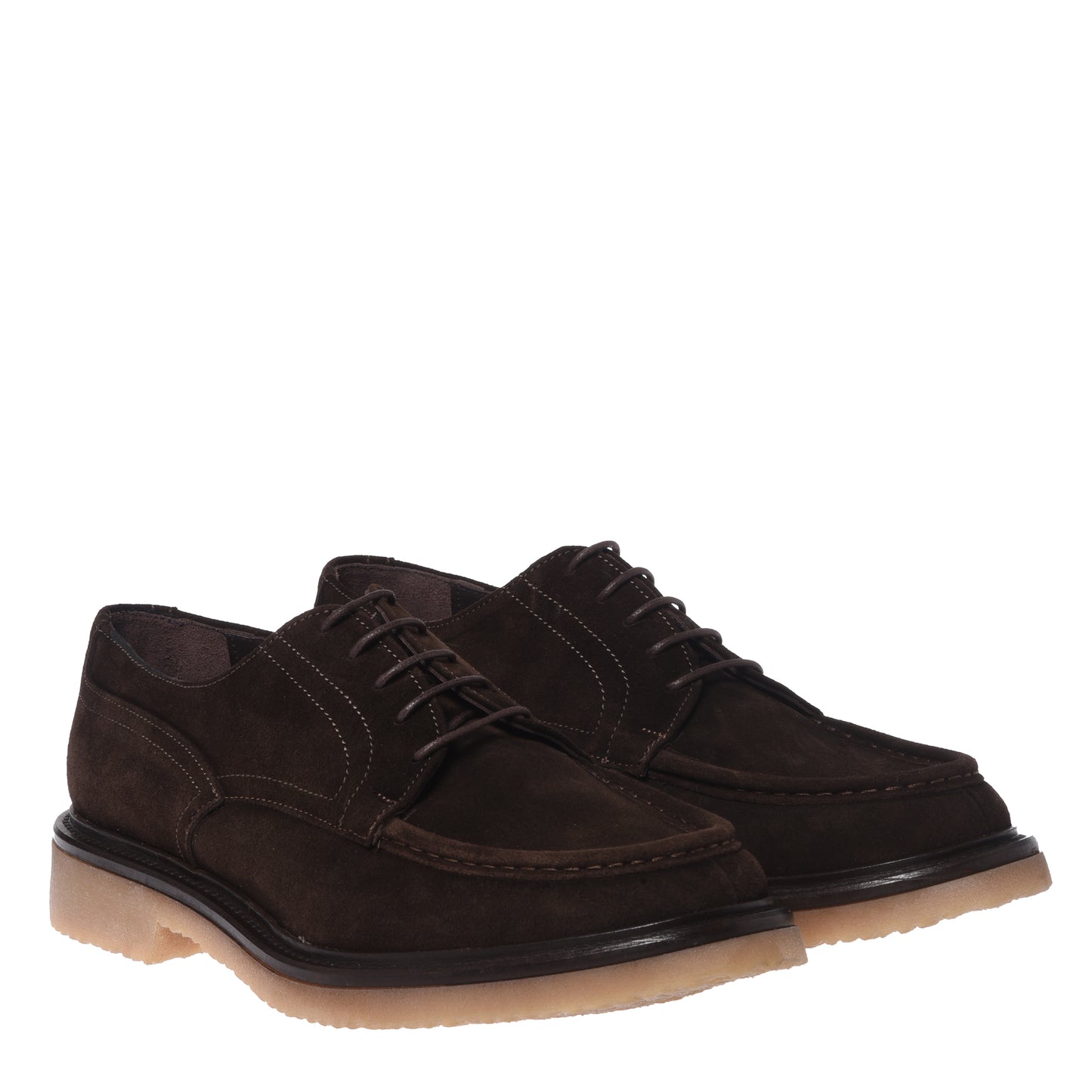 Dark brown suede lace-up shoes