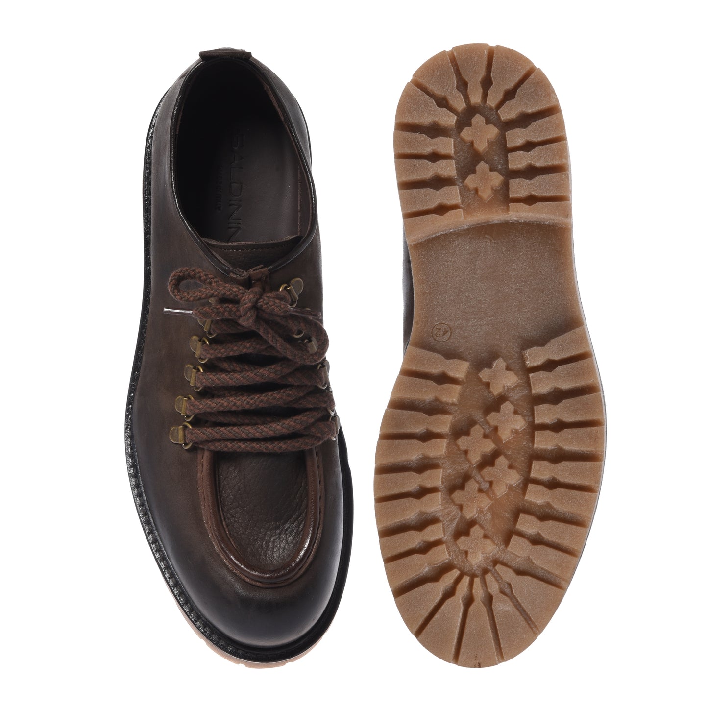 Scarpe stringate in nabuk marrone scuro