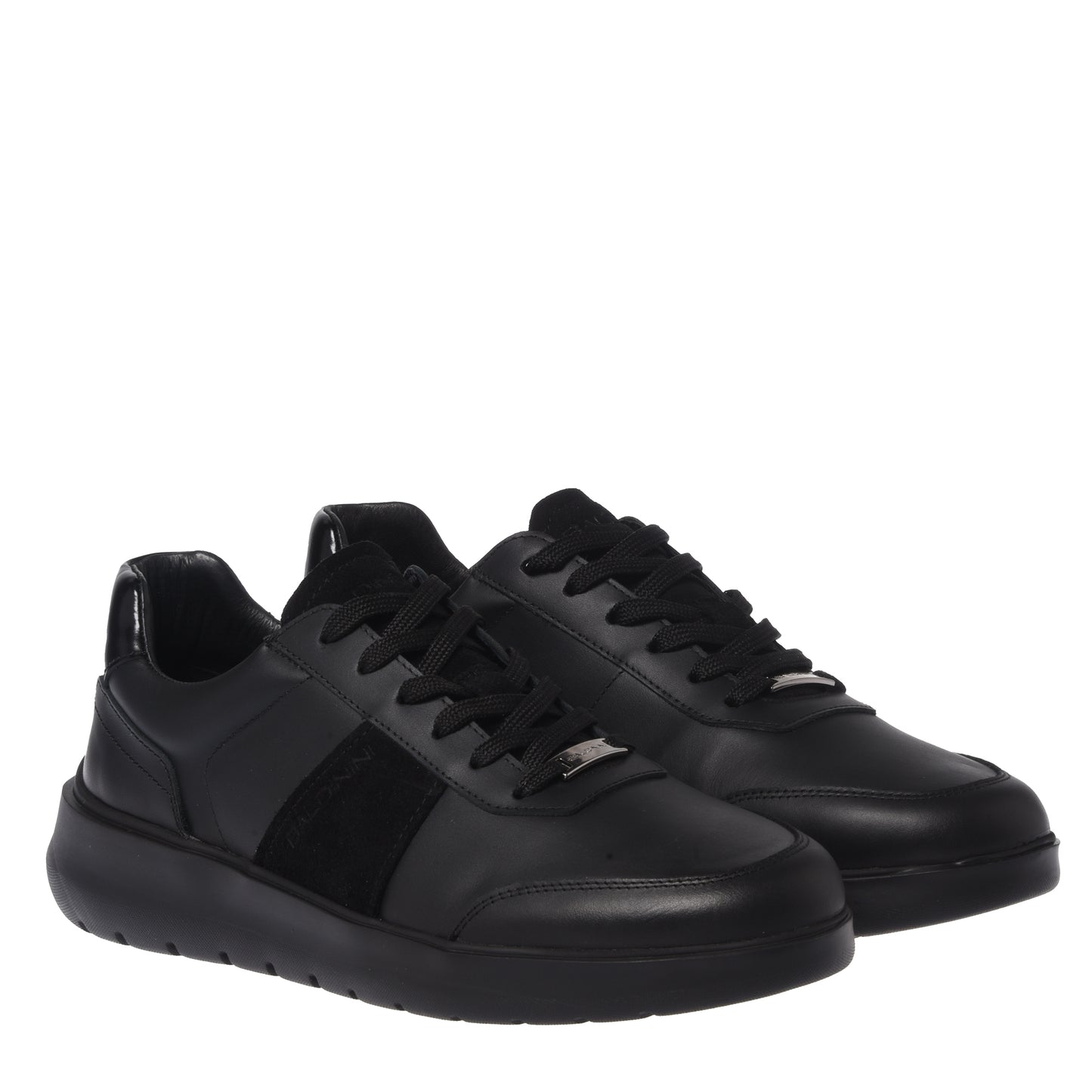 Sneakers in pelle nera