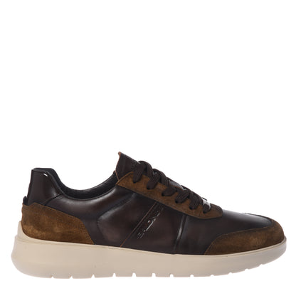 Sneakers in pelle marrone scuro