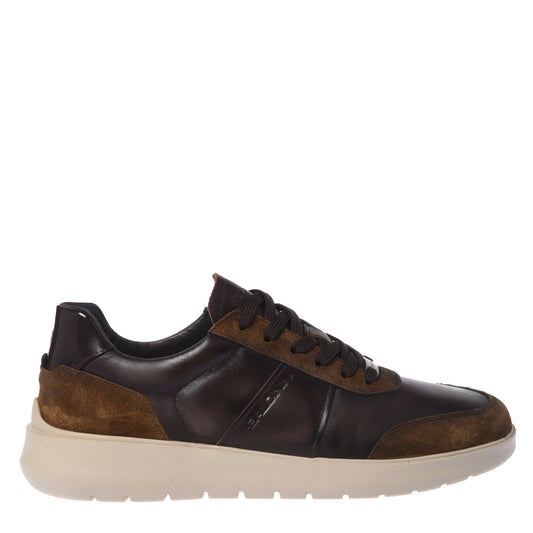 Sneakers in pelle marrone scuro
