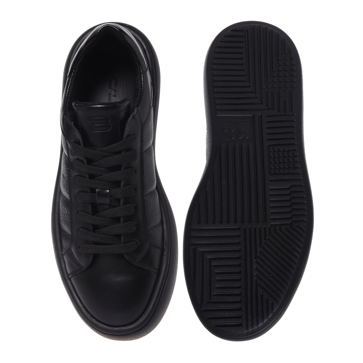 Black quilted leather sneakers