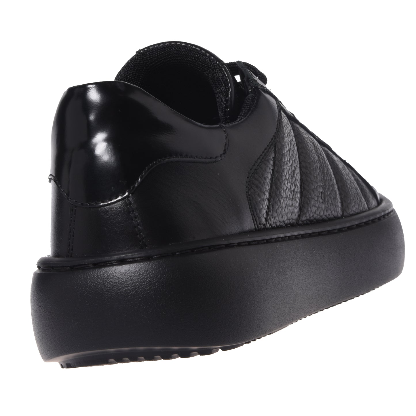 Black quilted leather sneakers