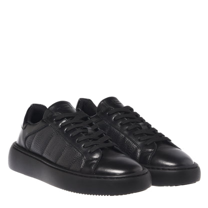 Blue quilted leather sneakers