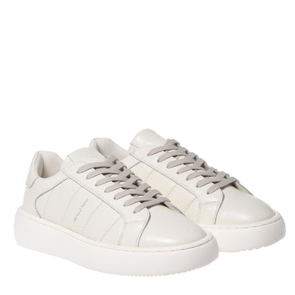 Off-white quilted leather sneakers