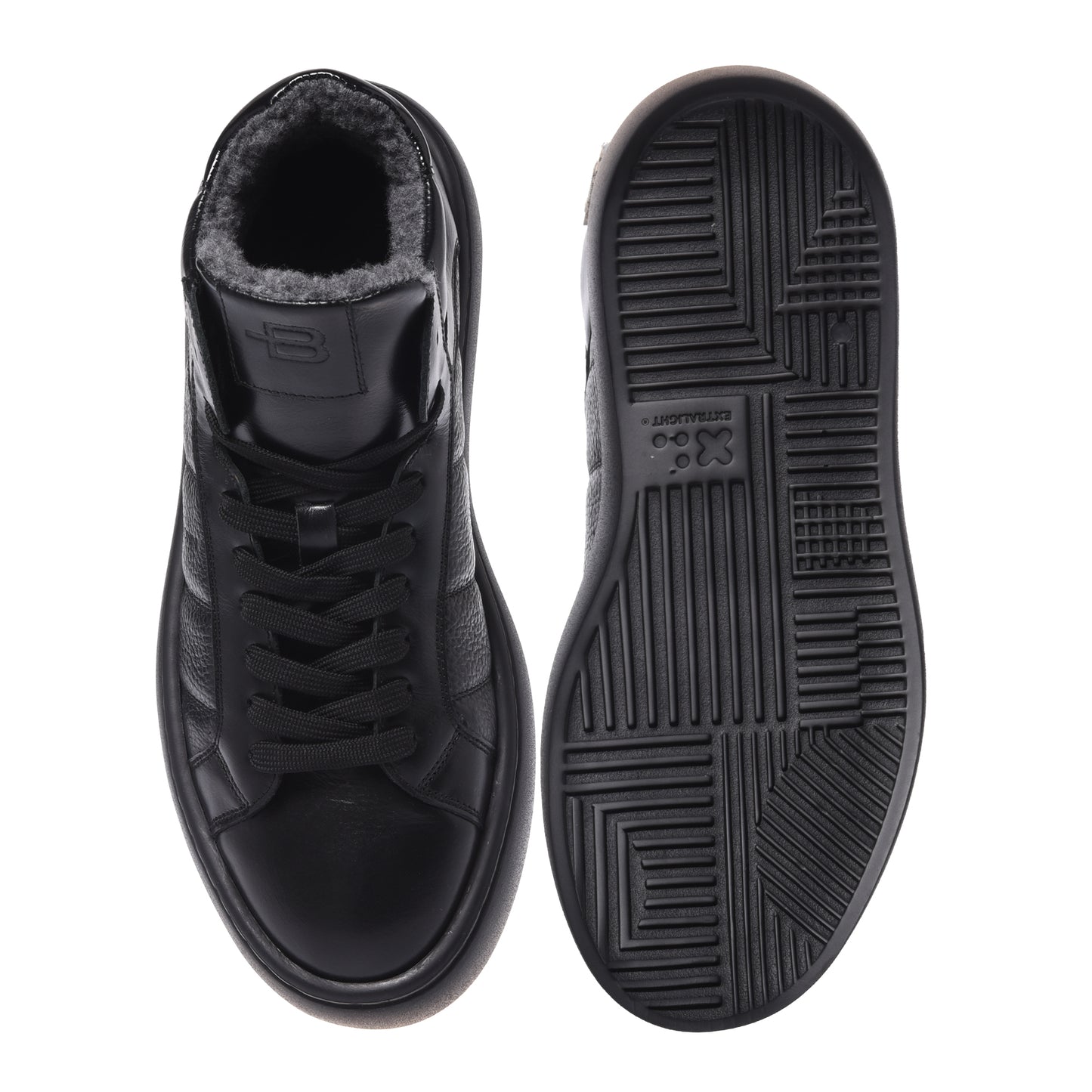 Black quilted leather sneakers