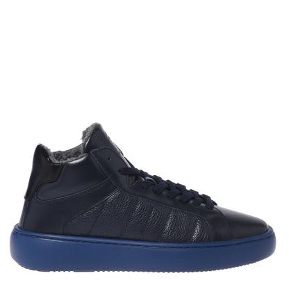 Blue quilted leather sneakers
