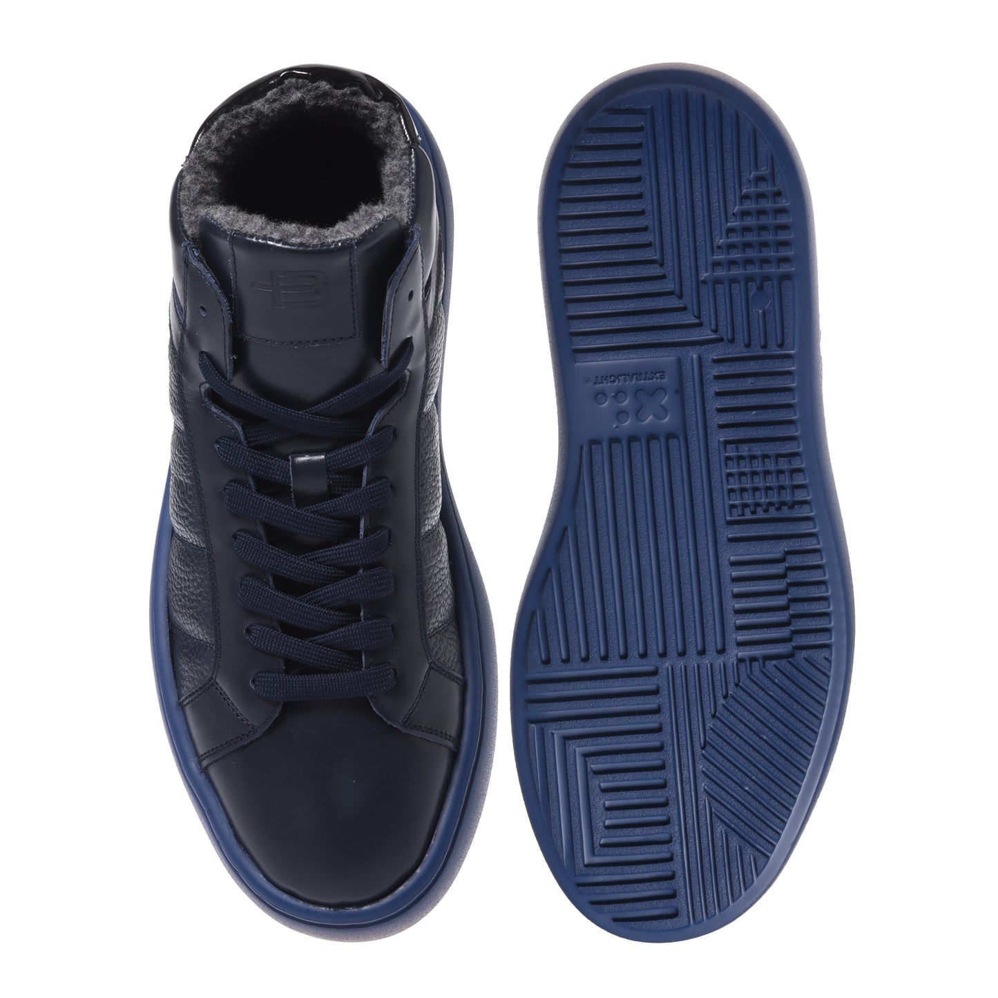 Blue quilted leather sneakers