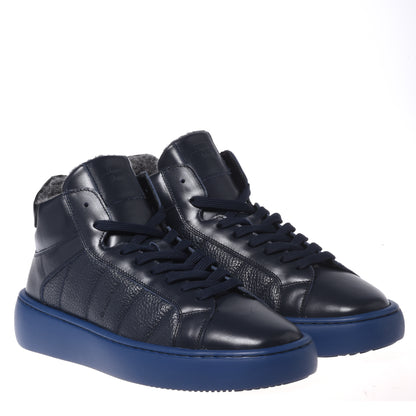 Blue quilted leather sneakers