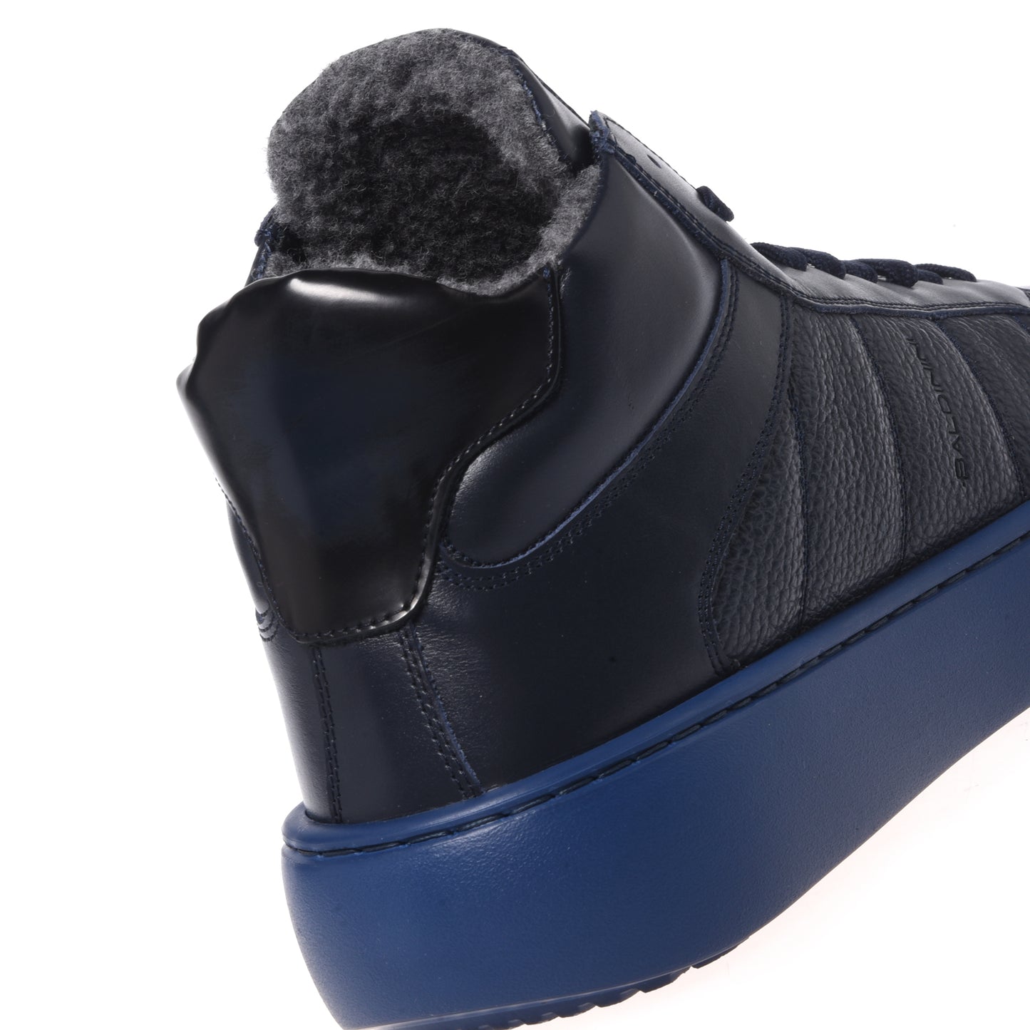 Blue quilted leather sneakers