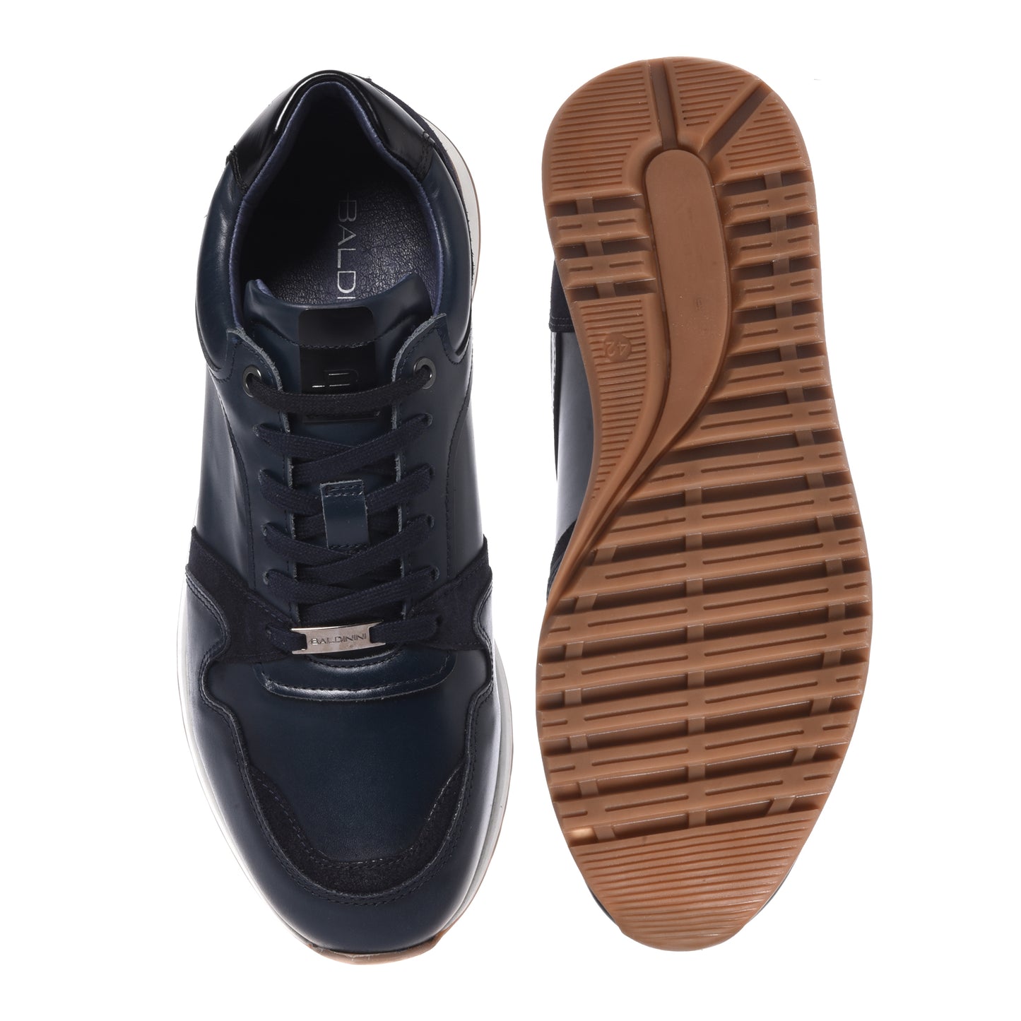 Scarpe da ginnastica in pelle blu