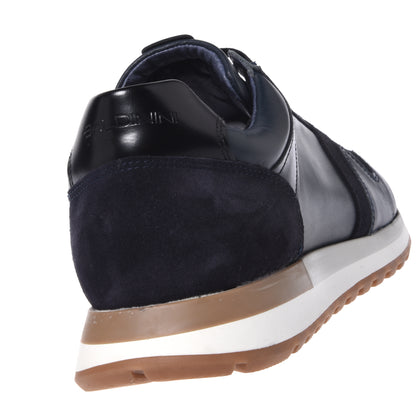 Scarpe da ginnastica in pelle blu