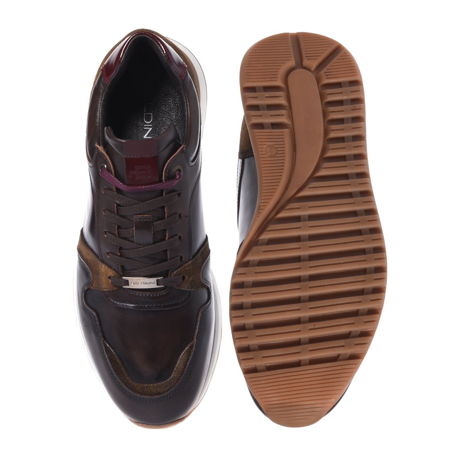 Sneakers in pelle marrone scuro