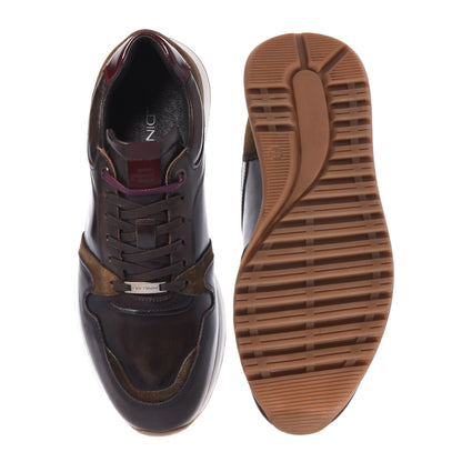 Sneakers in pelle marrone scuro