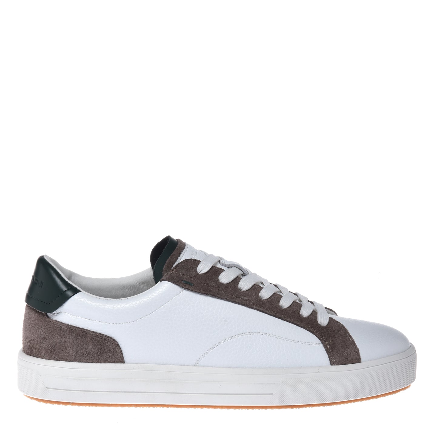 Dark green nappa leather and suede sneaker