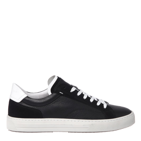 Sneakers noires en cuir et daim