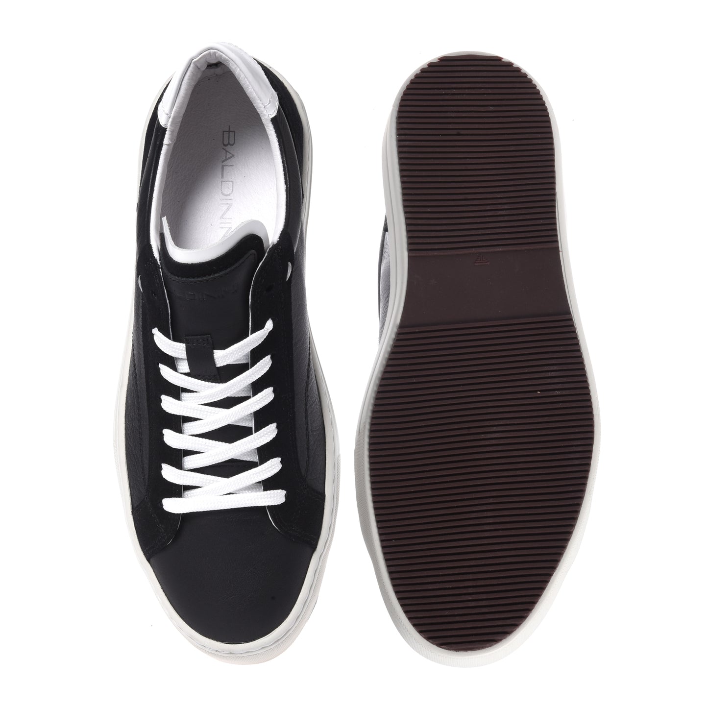 Sneakers noires en cuir et daim