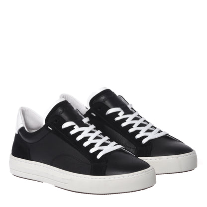 Sneakers noires en cuir et daim