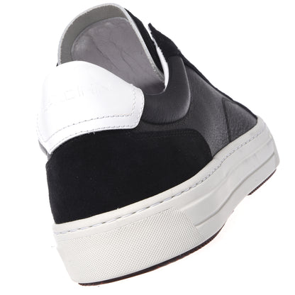 Sneakers noires en cuir et daim