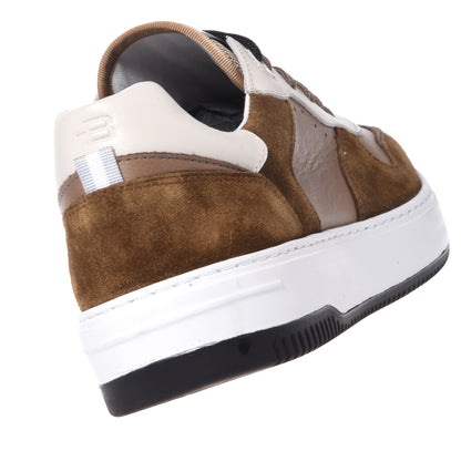 Sneakers in pelle scamosciata e tortora
