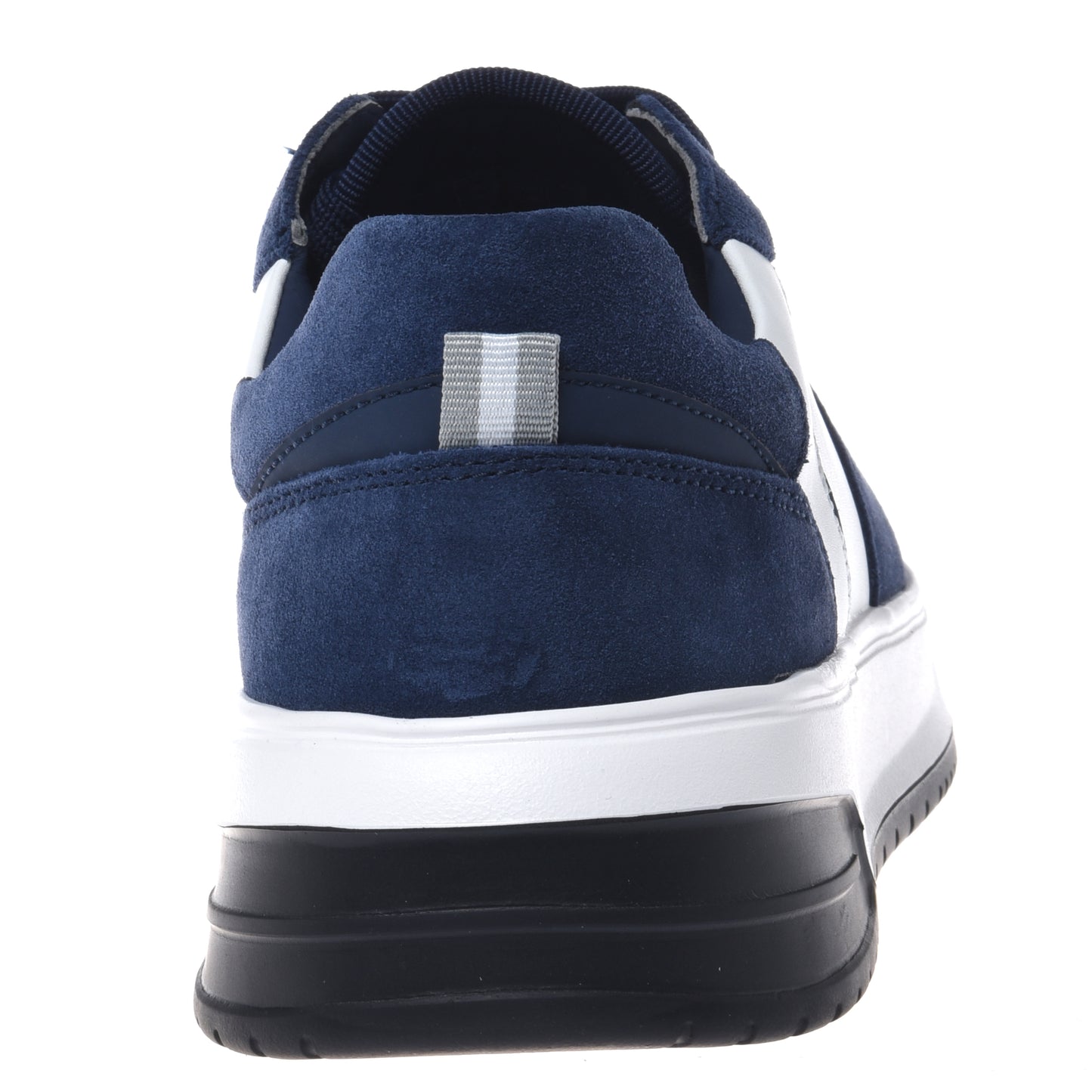 White leather and suede sneaker