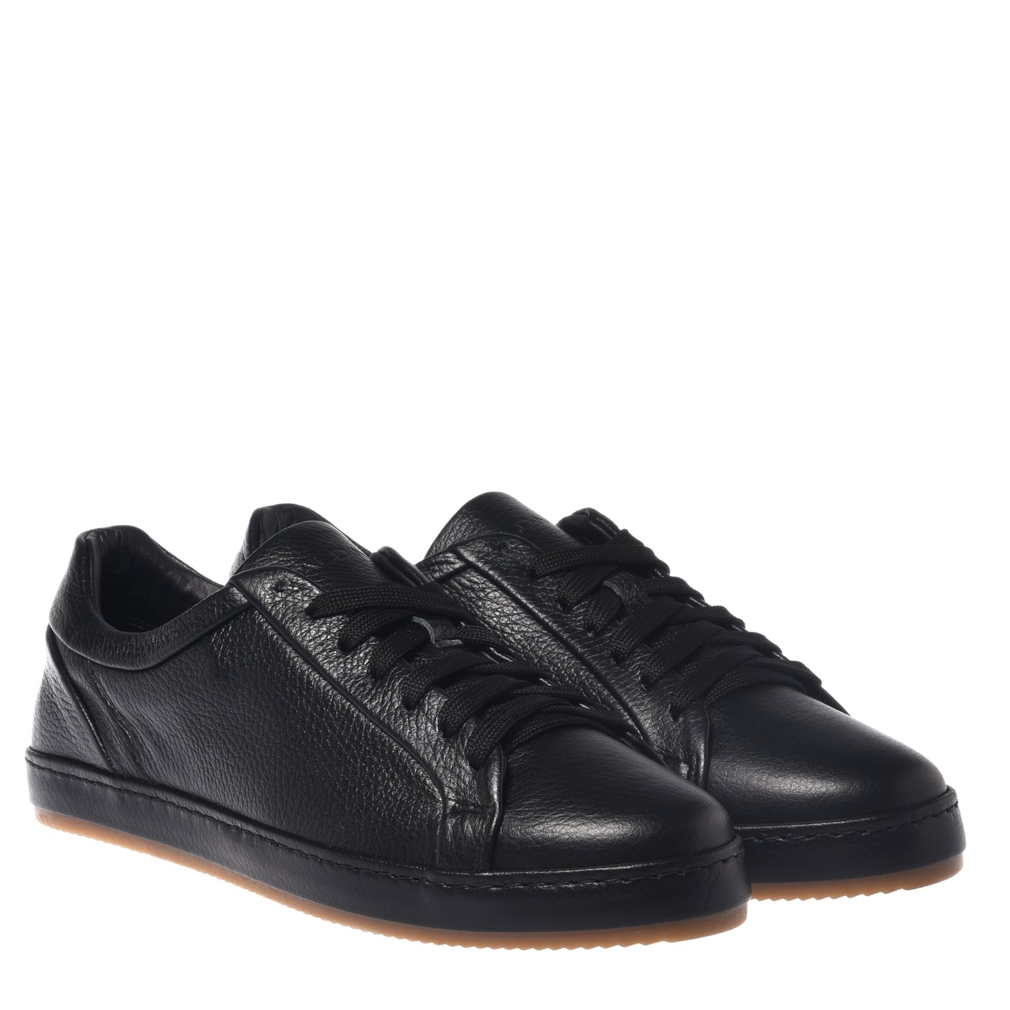 Sneakers in pelle bottalata nera