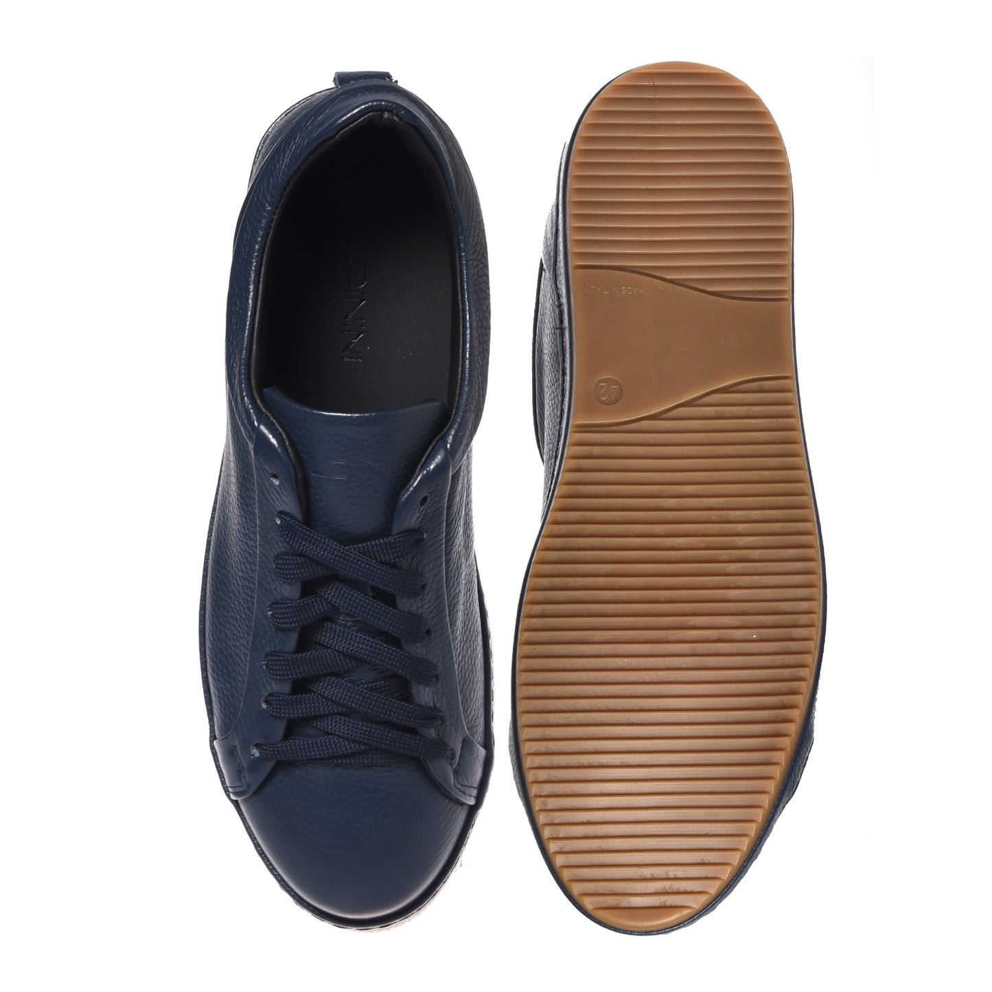 blue tumbled leather sneaker