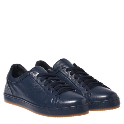 blue tumbled leather sneaker