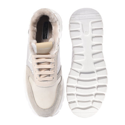 Off-white suede and nylon sneakers﻿