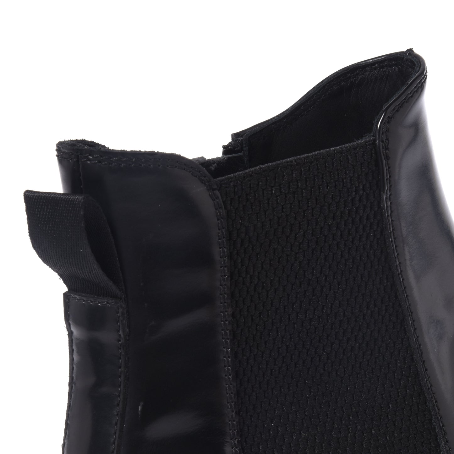 Stivaletti in pelle nera sabbiata