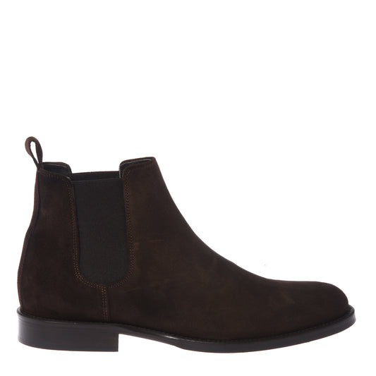 Dark brown suede ankle boots