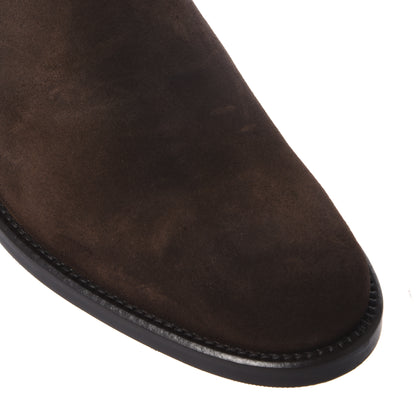 Dark brown suede ankle boots