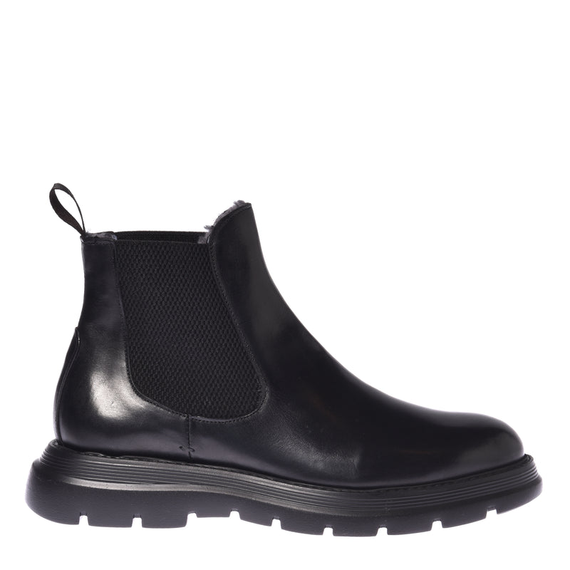 Bottines noires en cuir