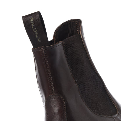 Dark brown washed leather ankle boots