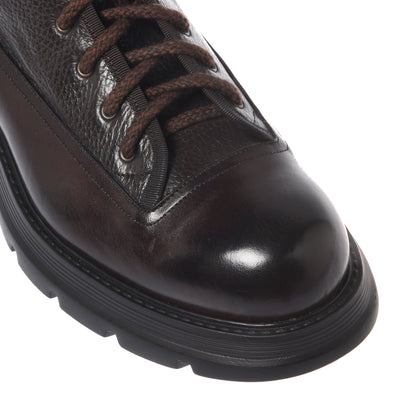 Rangers marrone scuro in pelle lavata e bottalata