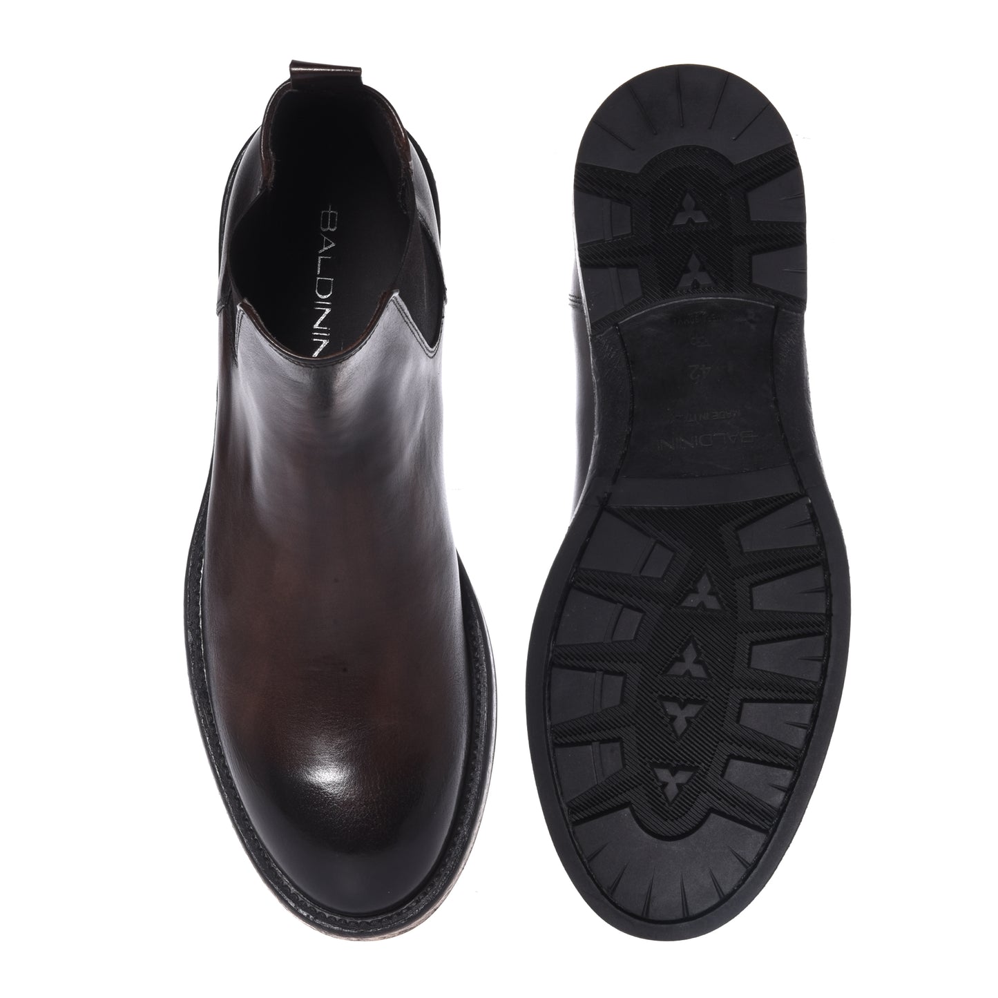 Dark brown distressed leather ankle boots