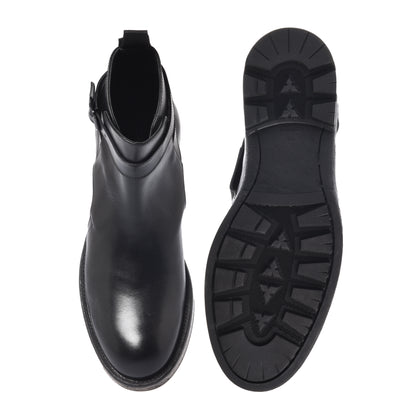 Stivaletti in pelle nera anticata