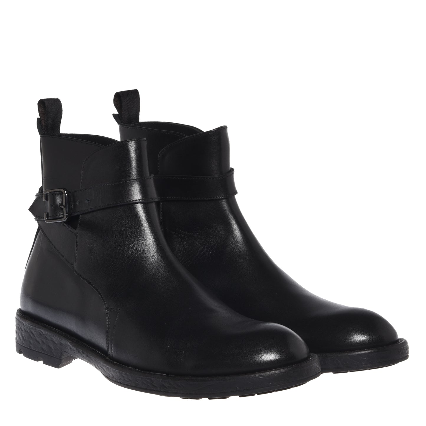 Stivaletti in pelle nera anticata