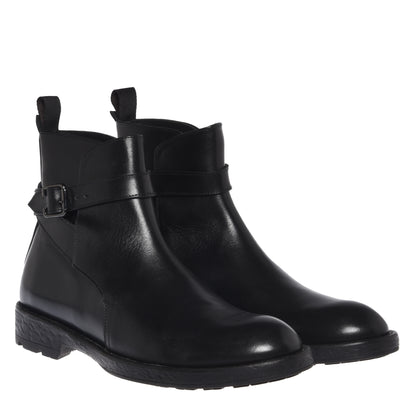 Stivaletti in pelle nera anticata