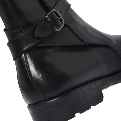 Stivaletti in pelle nera anticata