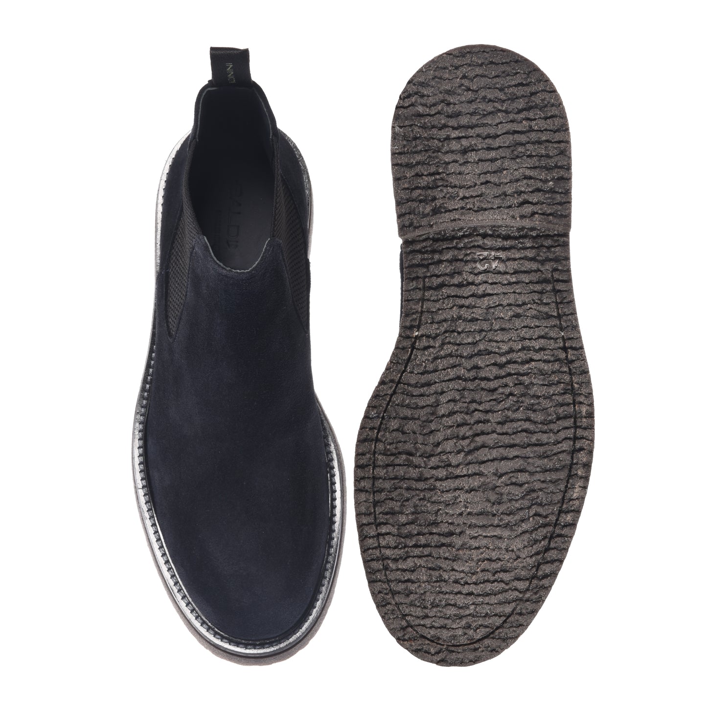 Bottines bleues en daim