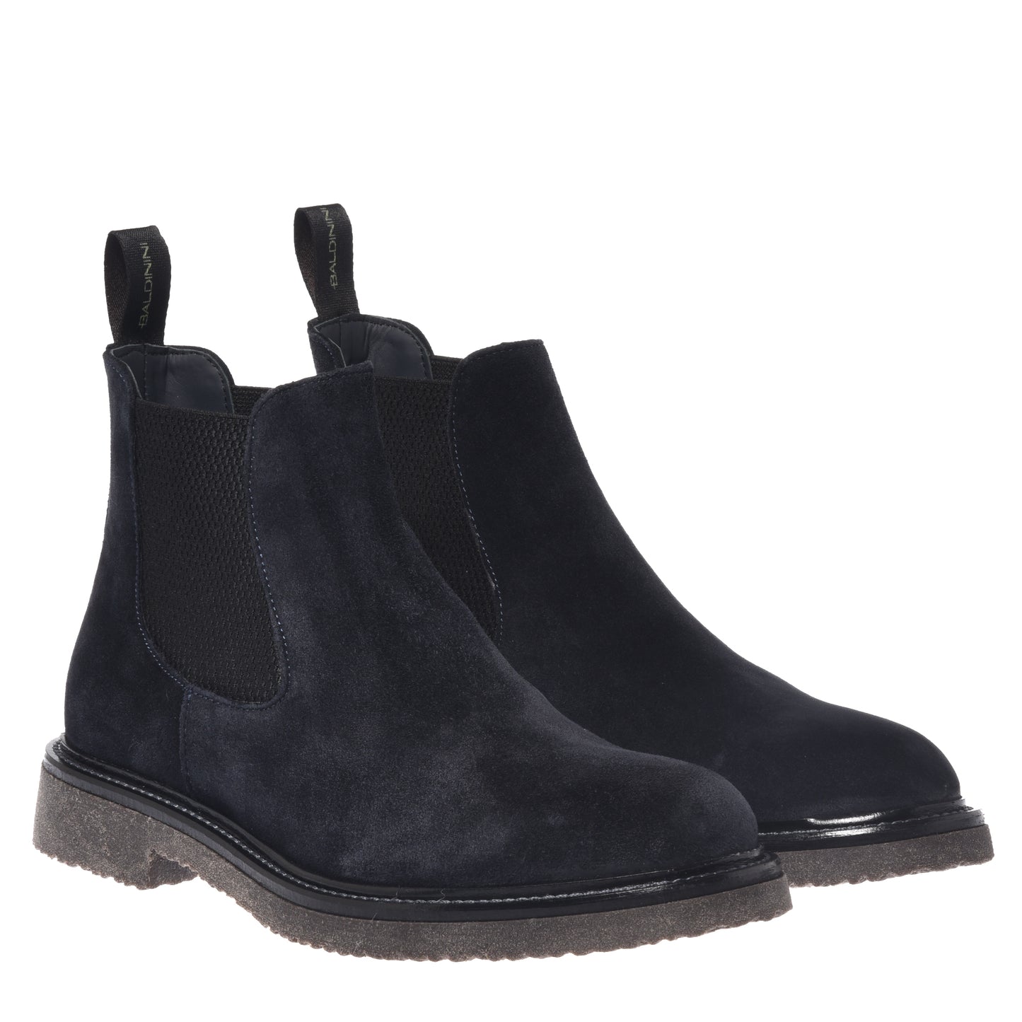 Bottines bleues en daim