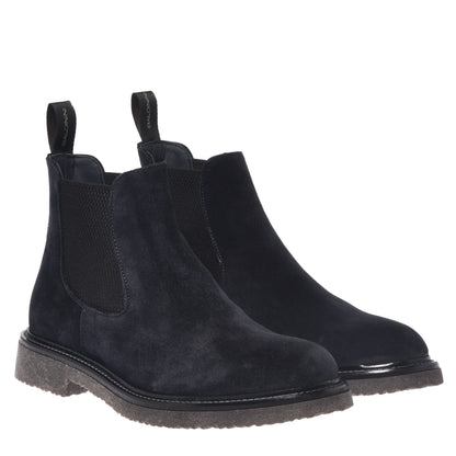 Bottines bleues en daim