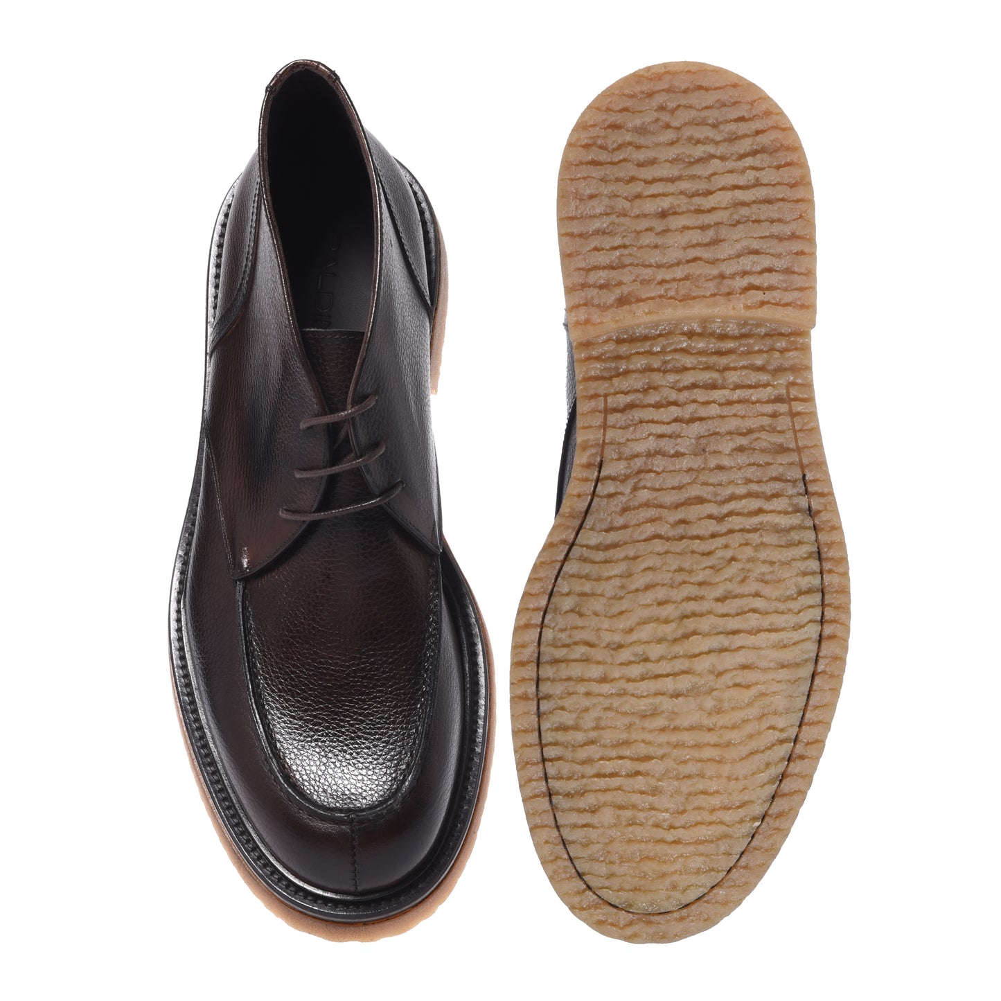 Dark brown tumbled leather ankle boots