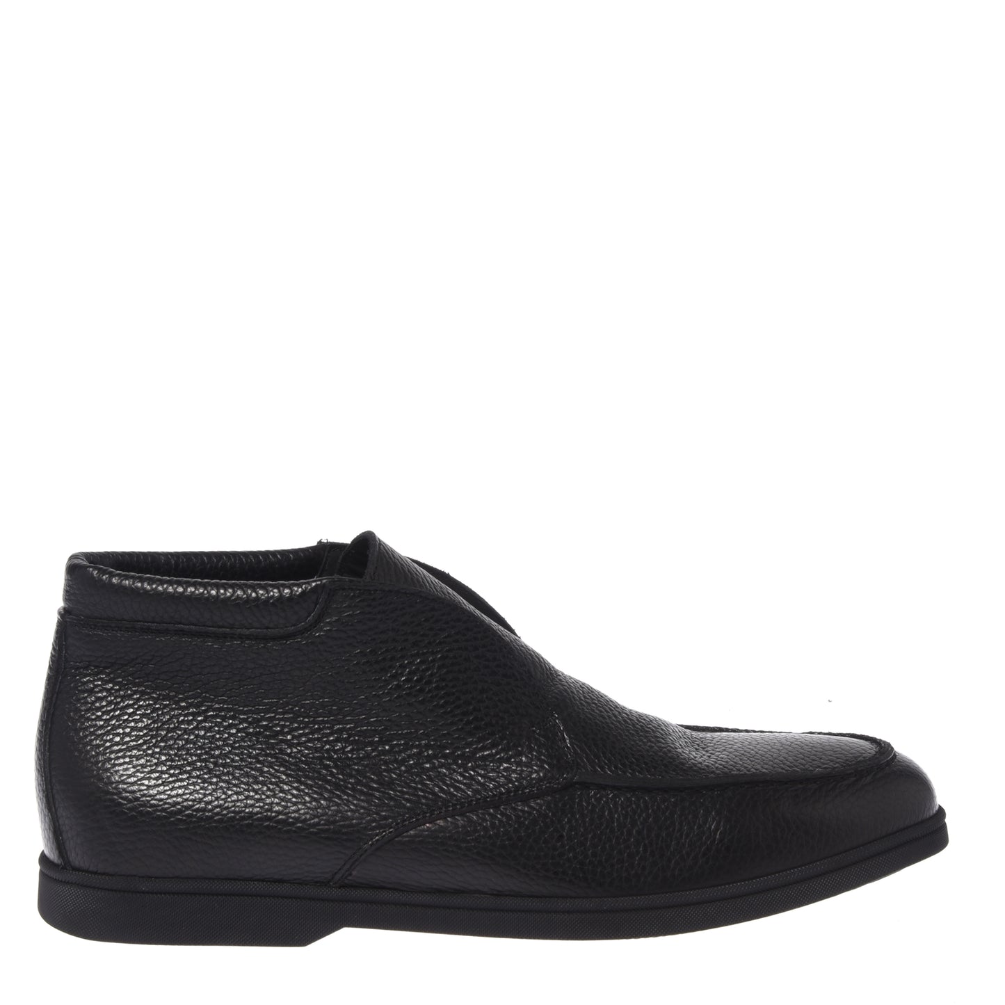 Black tumbled leather ankle boots