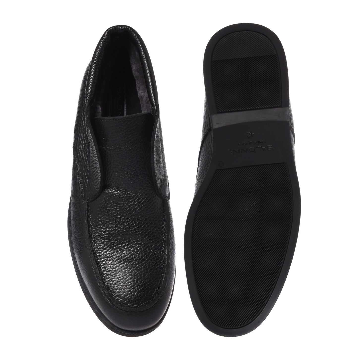 Black tumbled leather ankle boots
