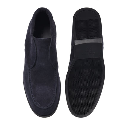 Bottines bleues en daim